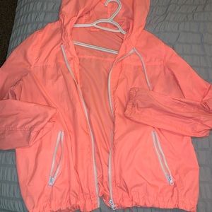 pink raincoat